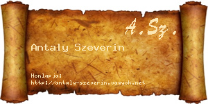Antaly Szeverin névjegykártya